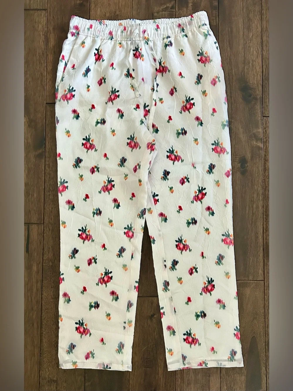 Hill House Floral Lace Collar Pajama Set Size Small Peter Pan Collar 2-Piece